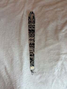 Black and White Gengar Evolution Pattern Neck Lanyard